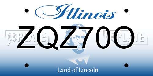 ZQZ70O Illinois License Plate
