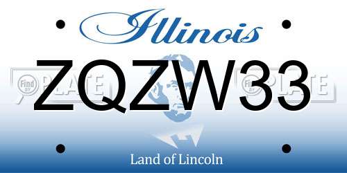 ZQZW33 Illinois License Plate