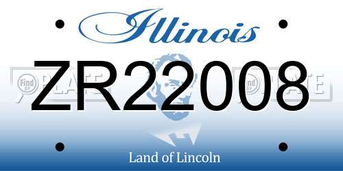 ZR22008 Illinois License Plate
