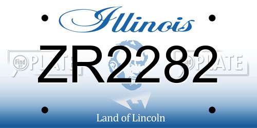 ZR2282 Illinois License Plate