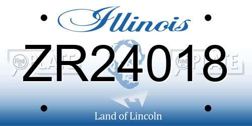 ZR24018 Illinois License Plate