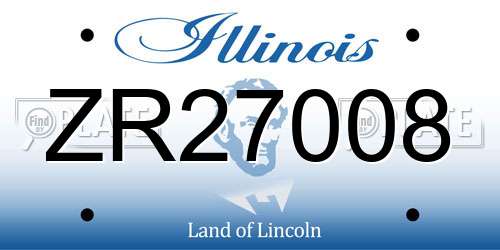 ZR27008 Illinois License Plate