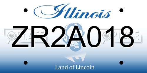 ZR2A018 Illinois License Plate