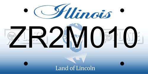 ZR2M010 Illinois License Plate