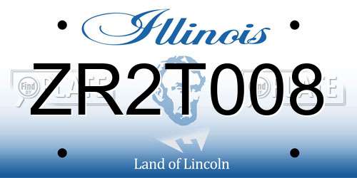 ZR2T008 Illinois License Plate