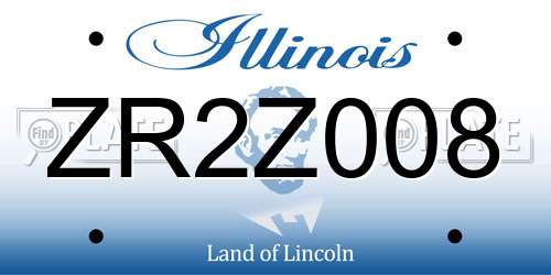 ZR2Z008 Illinois License Plate