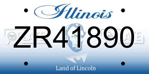 ZR41890 Illinois License Plate