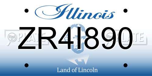 ZR4I890 Illinois License Plate