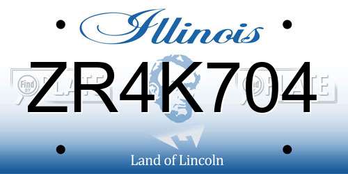 ZR4K704 Illinois License Plate