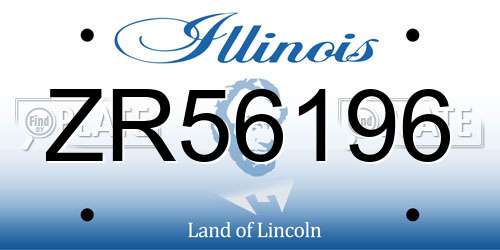 ZR56196 Illinois License Plate