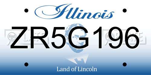 ZR5G196 Illinois License Plate