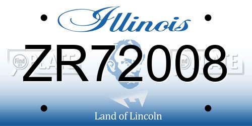 ZR72008 Illinois License Plate