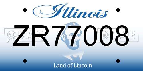 ZR77008 Illinois License Plate