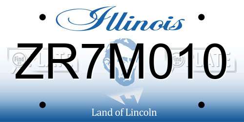 ZR7M010 Illinois License Plate