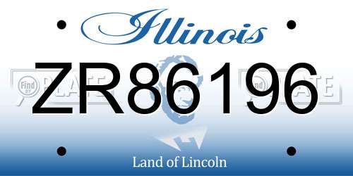ZR86196 Illinois License Plate