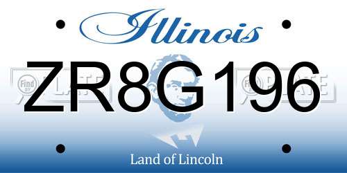 ZR8G196 Illinois License Plate