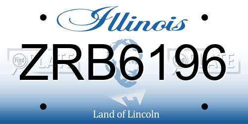 ZRB6196 Illinois License Plate