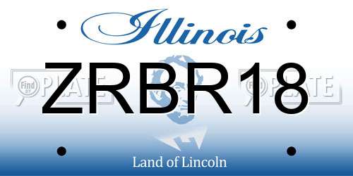 ZRBR18 Illinois License Plate
