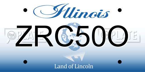 ZRC50O Illinois License Plate
