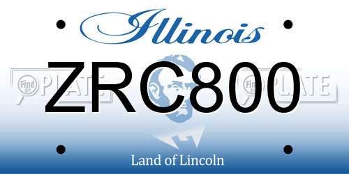 ZRC800 Illinois License Plate