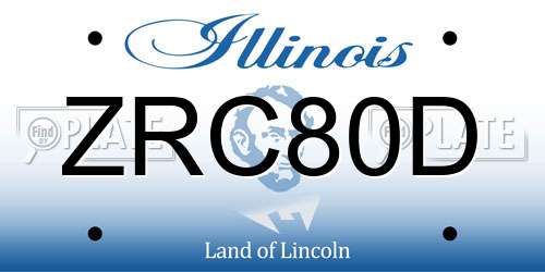 ZRC80D Illinois License Plate