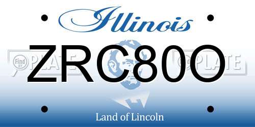 ZRC80O Illinois License Plate
