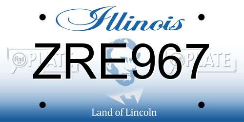 ZRE967 Illinois License Plate