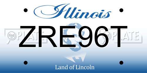 ZRE96T Illinois License Plate