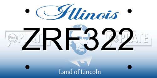 ZRF322 Illinois License Plate