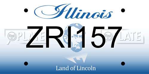 ZRI157 Illinois License Plate