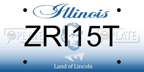 ZRI15T Illinois License Plate