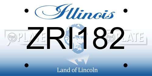 ZRI182 Illinois License Plate