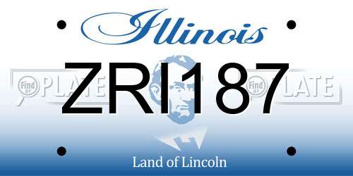 ZRI187 Illinois License Plate