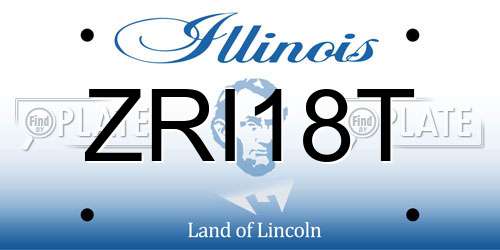 ZRI18T Illinois License Plate