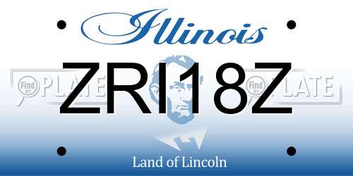 ZRI18Z Illinois License Plate