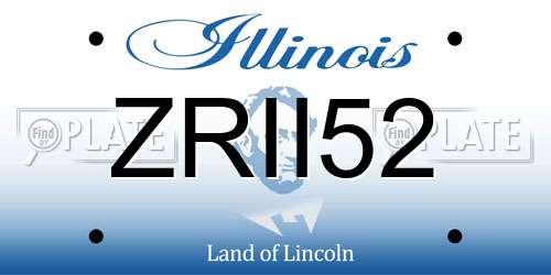 ZRII52 Illinois License Plate