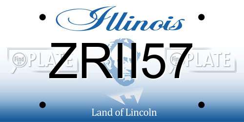 ZRII57 Illinois License Plate