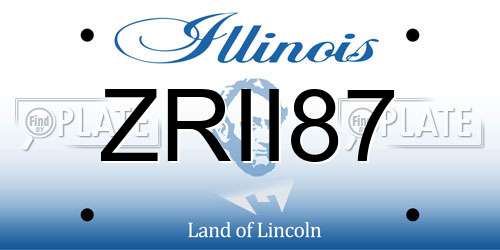 ZRII87 Illinois License Plate