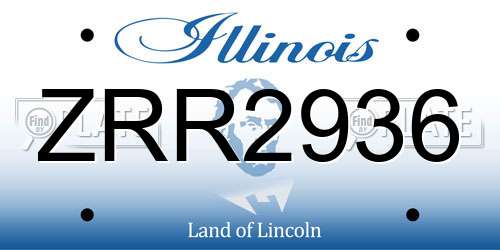 ZRR2936 Illinois License Plate