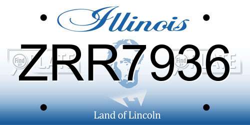 ZRR7936 Illinois License Plate