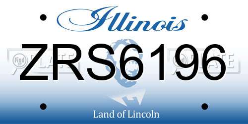 ZRS6196 Illinois License Plate