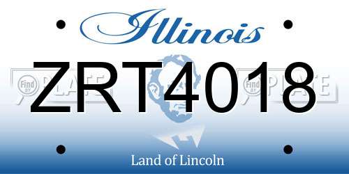 ZRT4018 Illinois License Plate