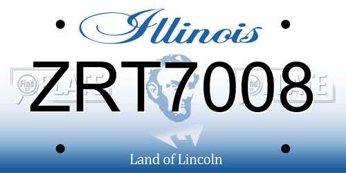 ZRT7008 Illinois License Plate