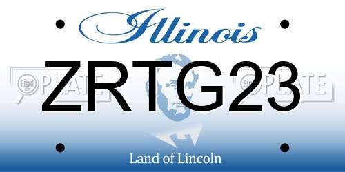 ZRTG23 Illinois License Plate