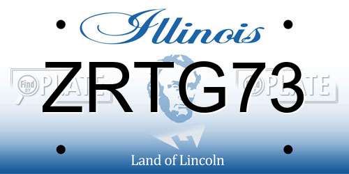 ZRTG73 Illinois License Plate