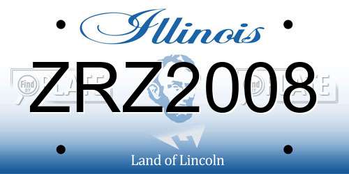ZRZ2008 Illinois License Plate