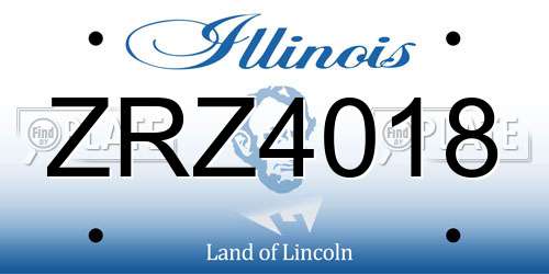 ZRZ4018 Illinois License Plate