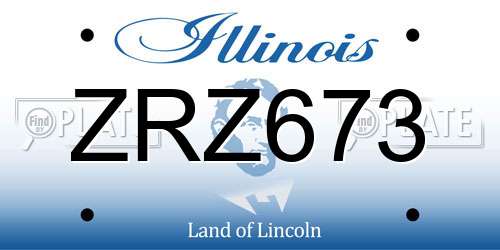 ZRZ673 Illinois License Plate