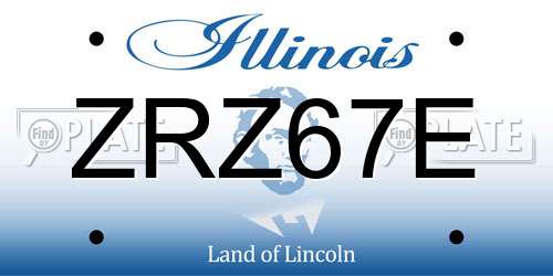 ZRZ67E Illinois License Plate