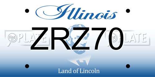 ZRZ70 Illinois License Plate